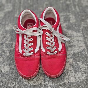 VANS Old Skool Red Paint Splatter Skate Sneaker Kids 5